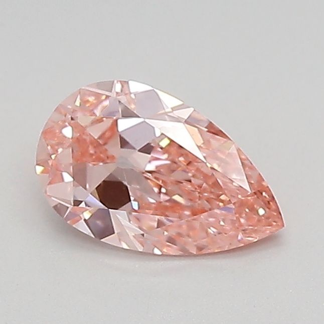 Lab-Grown Pear Diamond - 0.57 Carats, Fancy Vivid Pink Color, VS2 Clarity - Certified by IGI - Report Number: LG683527365