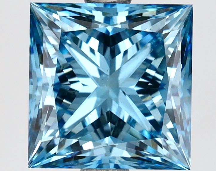 Lab-Grown Princess Diamond - 2.54 Carats, Fancy Vivid Blue Color, VS2 Clarity - Certified by IGI - Report Number: LG629491430