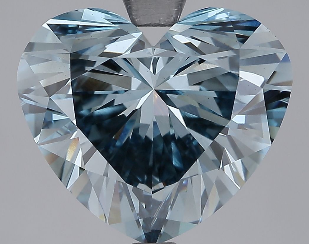 Lab-Grown Heart Diamond - 7.02 Carats, FANCY Blue Color, VS1 Clarity - Certified by IGI - Report Number: LG586341002