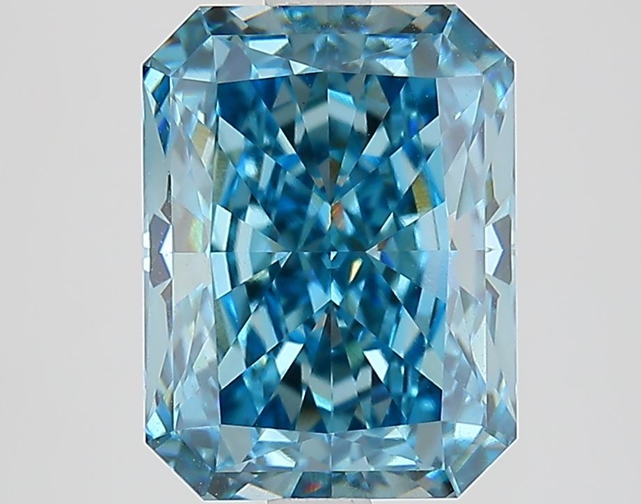 Lab-Grown Radiant Diamond - 4.04 Carats, Fancy Vivid Blue Color, VS1 Clarity - Certified by IGI - Report Number: LG649480227