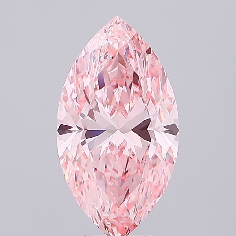 Lab-Grown Marquise Diamond - 7.06 Carats, Fancy Vivid Pink Color, VVS2 Clarity - Certified by IGI - Report Number: LG689507374