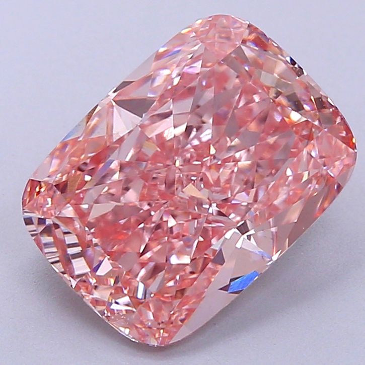 Lab-Grown Cushion Diamond - 4.08 Carats, Fancy Vivid Pink Color, VS1 Clarity - Certified by IGI - Report Number: LG647456326