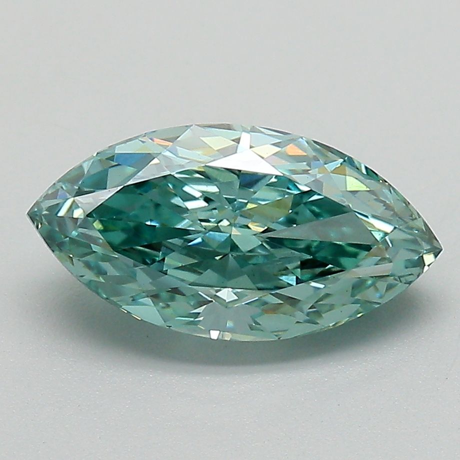 Lab-Grown Marquise Diamond - 2.1 Carats, Fancy Vivid Green Color, VS1 Clarity - Certified by IGI - Report Number: LG637451996