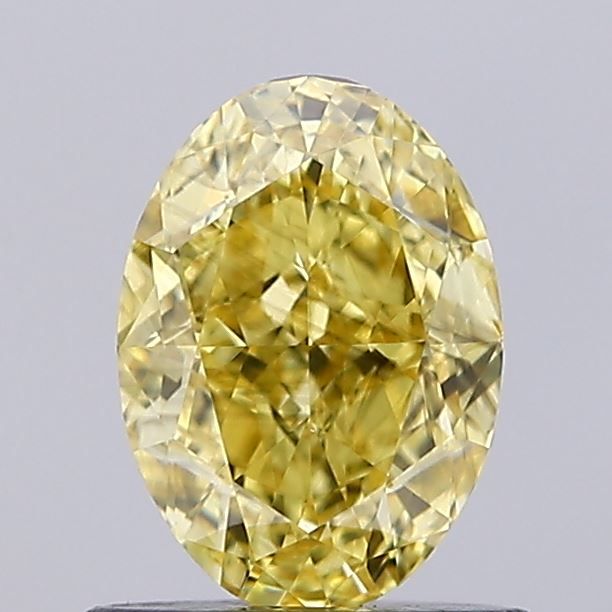 Lab-Grown Oval Diamond - 1.03 Carats, Fancy Vivid Yellow Color, VS2 Clarity - Certified by IGI - Report Number: LG635496259