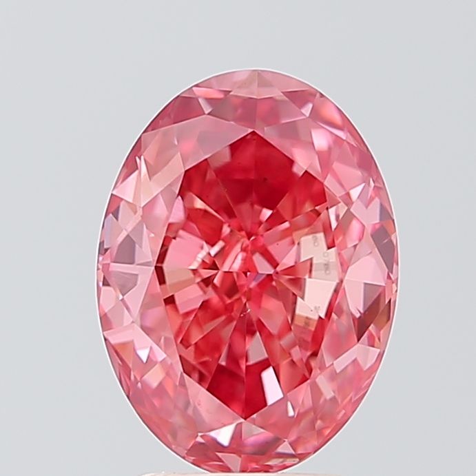 Lab-Grown Oval Diamond - 3.0 Carats, Fancy Vivid Pink Color, VVS2 Clarity - Certified by IGI - Report Number: LG628450780