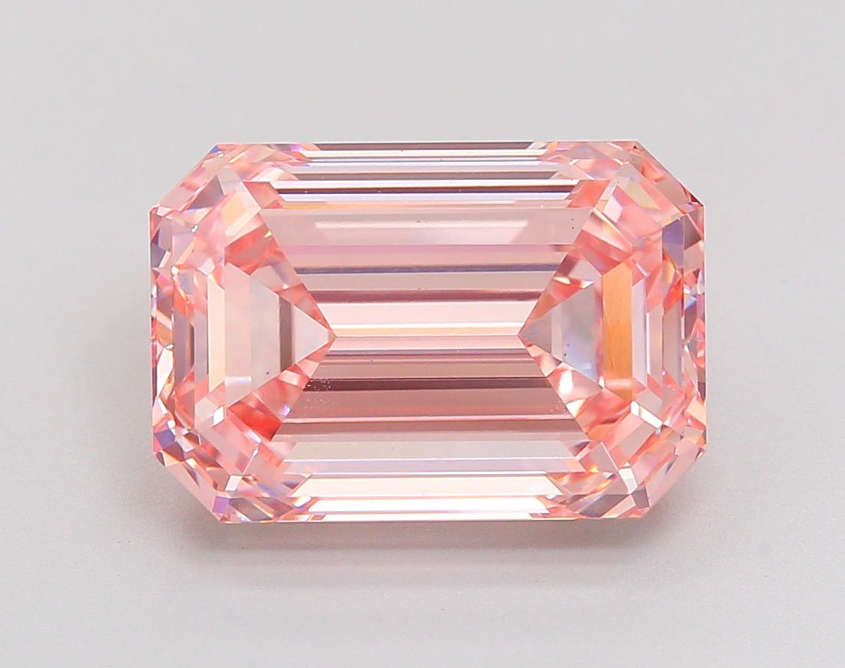 Lab-Grown Emerald Diamond - 8.29 Carats, Fancy Intense Pink Color, VS1 Clarity - Certified by IGI - Report Number: LG640448732