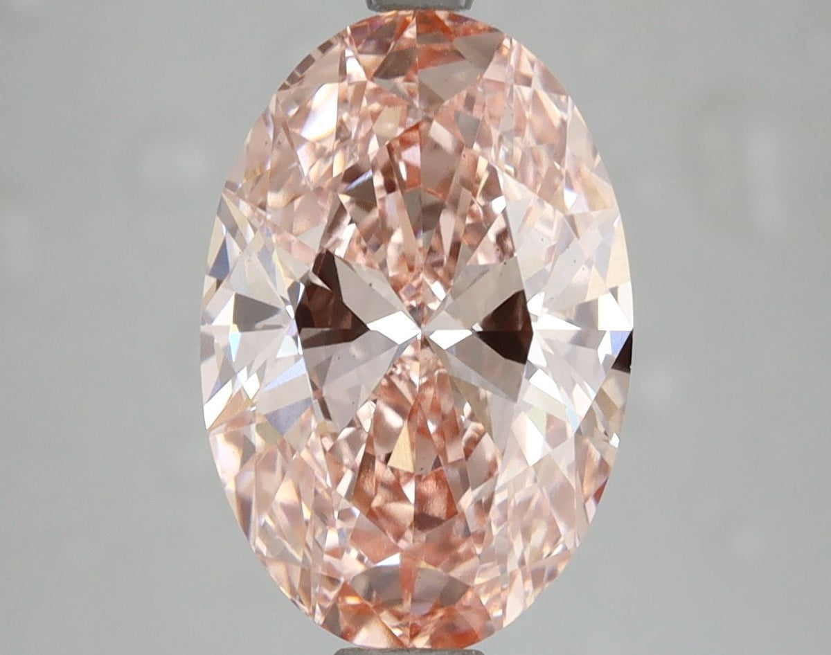 Lab-Grown Oval Diamond - 3.55 Carats, Fancy Vivid Pink Color, VS2 Clarity - Certified by IGI - Report Number: LG665421001