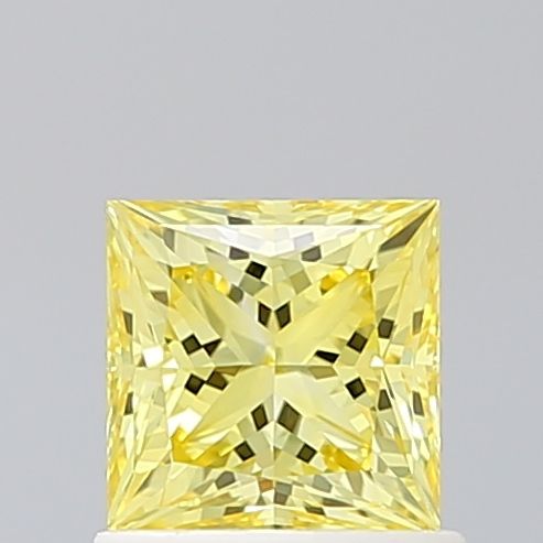 Lab-Grown Princess Diamond - 1.0 Carats, Fancy Vivid Yellow Color, VVS2 Clarity - Certified by IGI - Report Number: LG660445928
