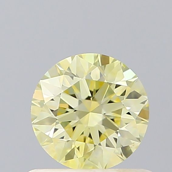 Lab-Grown Round Diamond - 0.57 Carats, Fancy Intense Yellow Color, VS1 Clarity - Certified by IGI - Report Number: LG614320505