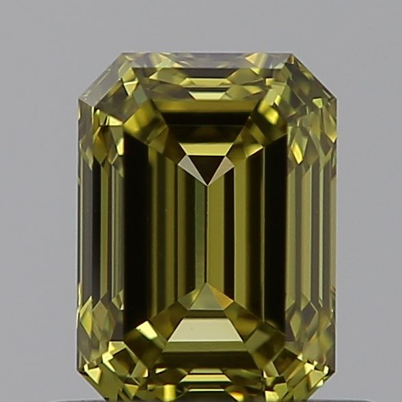 Lab-Grown Emerald Diamond - 0.74 Carats, Fancy Green Yellow Color, VS1 Clarity - Certified by IGI - Report Number: LG595380206