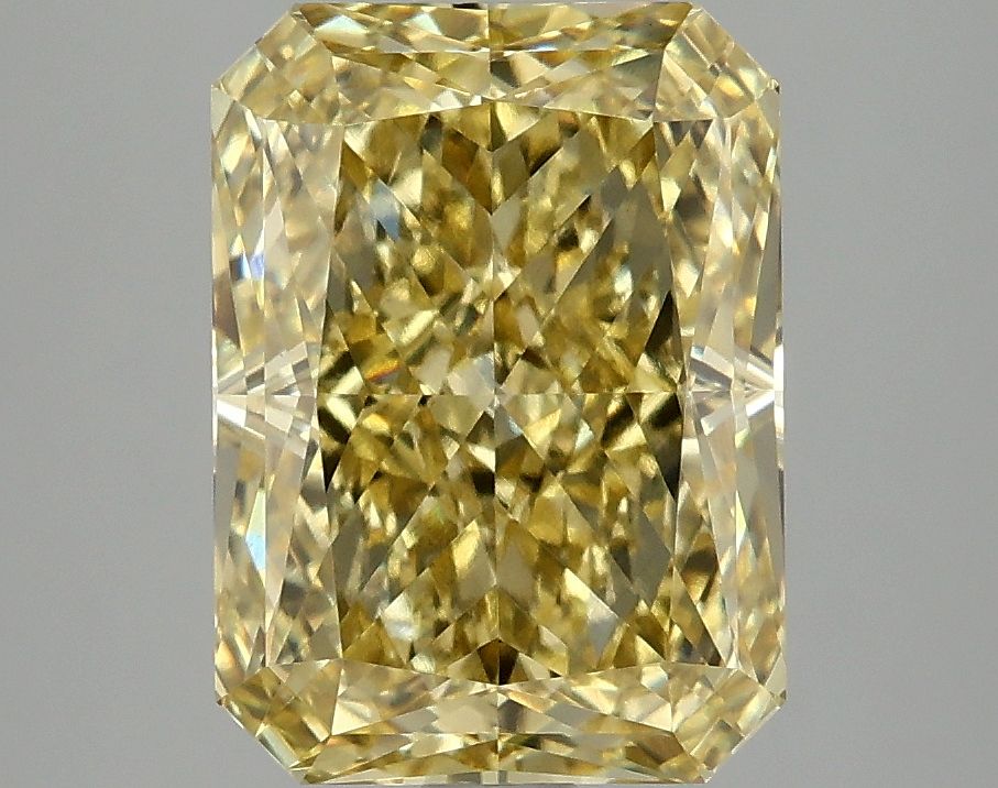 Lab-Grown Radiant Diamond - 4.1 Carats, Fancy Vivid Yellow Color, VVS2 Clarity - Certified by IGI - Report Number: LG674503527