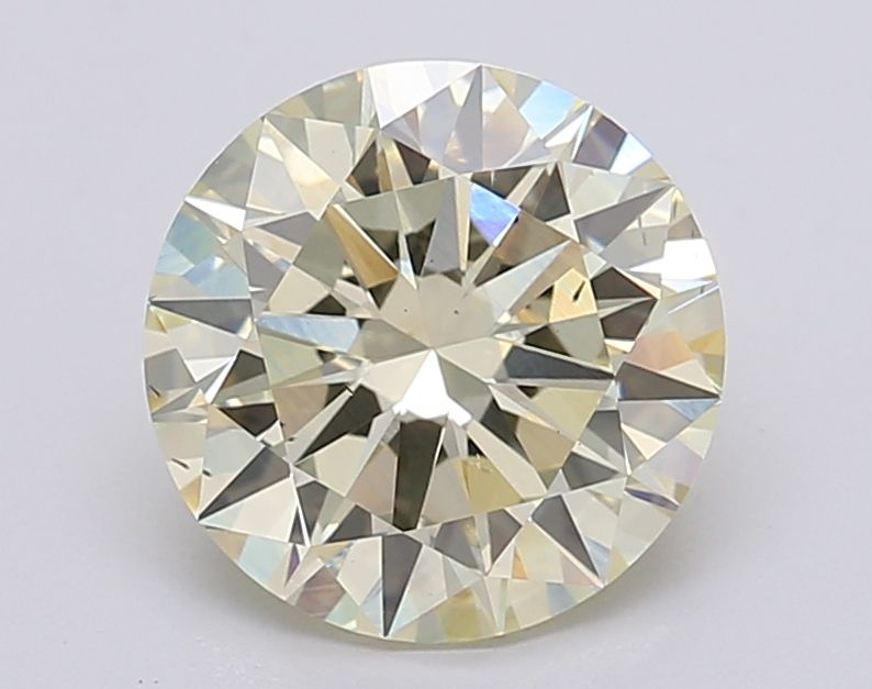 Lab-Grown Round Diamond - 2.5 Carats, Fancy Yellow Color, VS2 Clarity - Certified by IGI - Report Number: LG595381204
