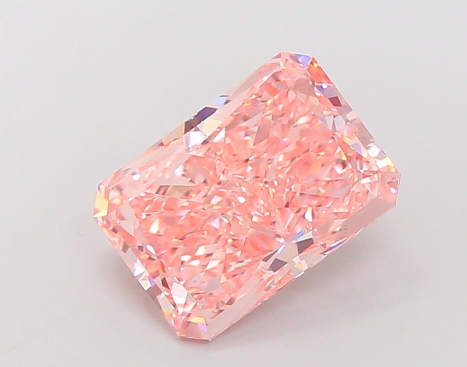 Lab-Grown Radiant Diamond - 7.01 Carats, Fancy Vivid Pink Color, VS2 Clarity - Certified by IGI - Report Number: LG689575784