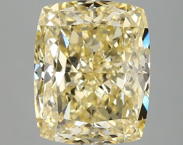 Lab-Grown Cushion Diamond - 3.07 Carats, Fancy Intense Yellow Color, VS2 Clarity - Certified by IGI - Report Number: LG675599597