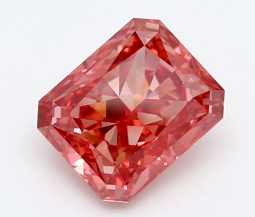 Lab-Grown Radiant Diamond - 6.05 Carats, Fancy Vivid Pink Color, VVS2 Clarity - Certified by IGI - Report Number: LG663402328