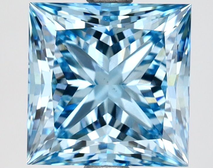 Lab-Grown Princess Diamond - 2.67 Carats, Fancy Vivid Blue Color, VS1 Clarity - Certified by IGI - Report Number: LG629491426
