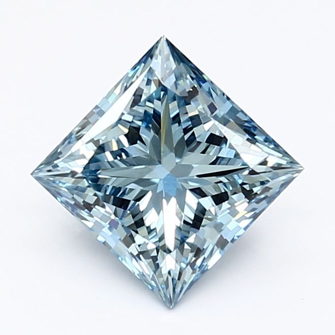 Lab-Grown Princess Diamond - 1.4 Carats, Fancy Vivid Blue Color, VS1 Clarity - Certified by IGI - Report Number: LG629484046