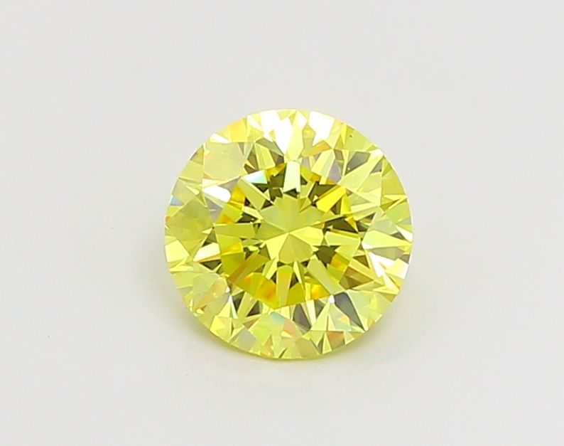 Lab-Grown Round Diamond - 1.09 Carats, Fancy Vivid Yellow Color, VVS2 Clarity - Certified by IGI - Report Number: LG666413390