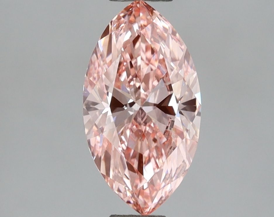 Lab-Grown Marquise Diamond - 1.11 Carats, Fancy Vivid Pink Color, VS1 Clarity - Certified by IGI - Report Number: LG670472978
