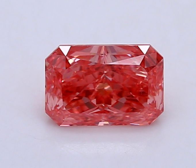 Lab-Grown Radiant Diamond - 0.57 Carats, Fancy Vivid Pink Color, VVS2 Clarity - Certified by IGI - Report Number: LG634442591