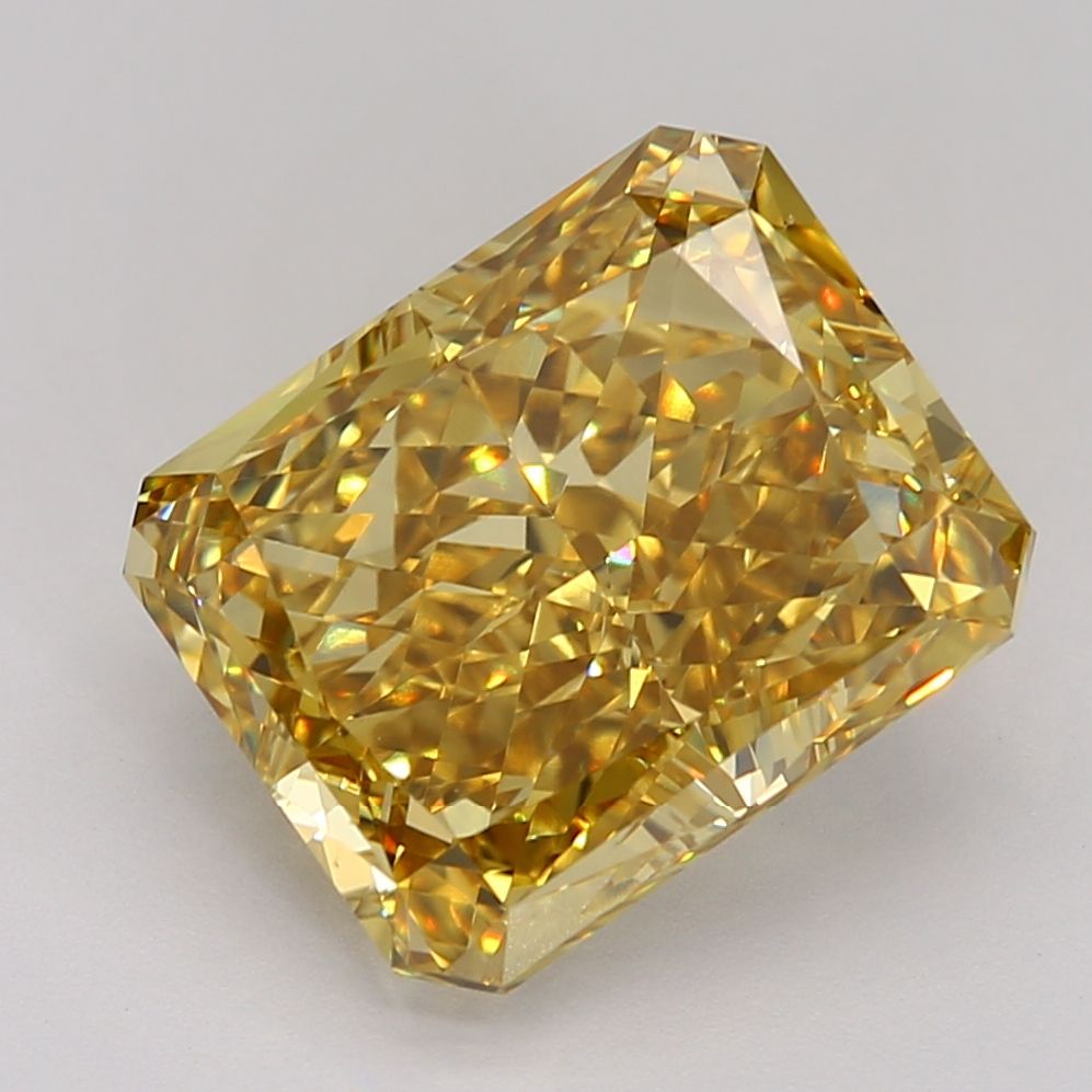 Lab-Grown Radiant Diamond - 8.6 Carats, Fancy Vivid Yellow Color, VVS2 Clarity - Certified by IGI - Report Number: LG665401444