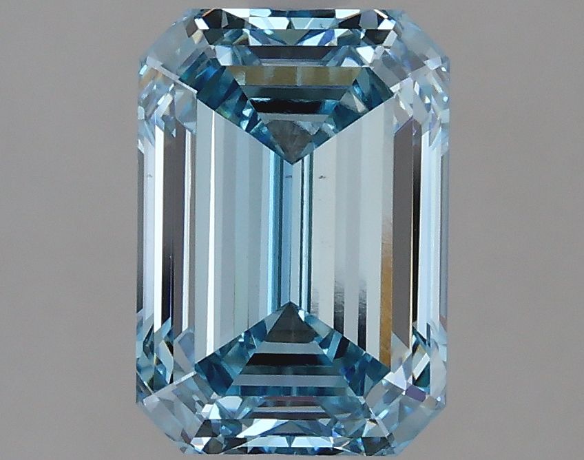 Lab-Grown Emerald Diamond - 3.0 Carats, Fancy Vivid Blue Color, VVS2 Clarity - Certified by IGI - Report Number: LG632455051