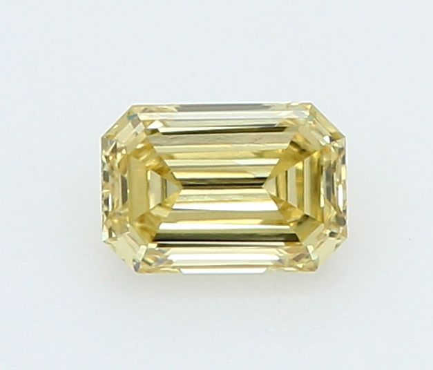 Lab-Grown Emerald Diamond - 0.19 Carats, Fancy Intense Yellow Color, VS1 Clarity - Certified by IGI - Report Number: LG662468327