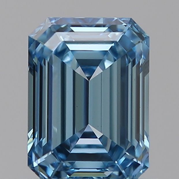 Lab-Grown Emerald Diamond - 0.78 Carats, Fancy Intense Blue Color, VVS2 Clarity - Certified by IGI - Report Number: LG584351865