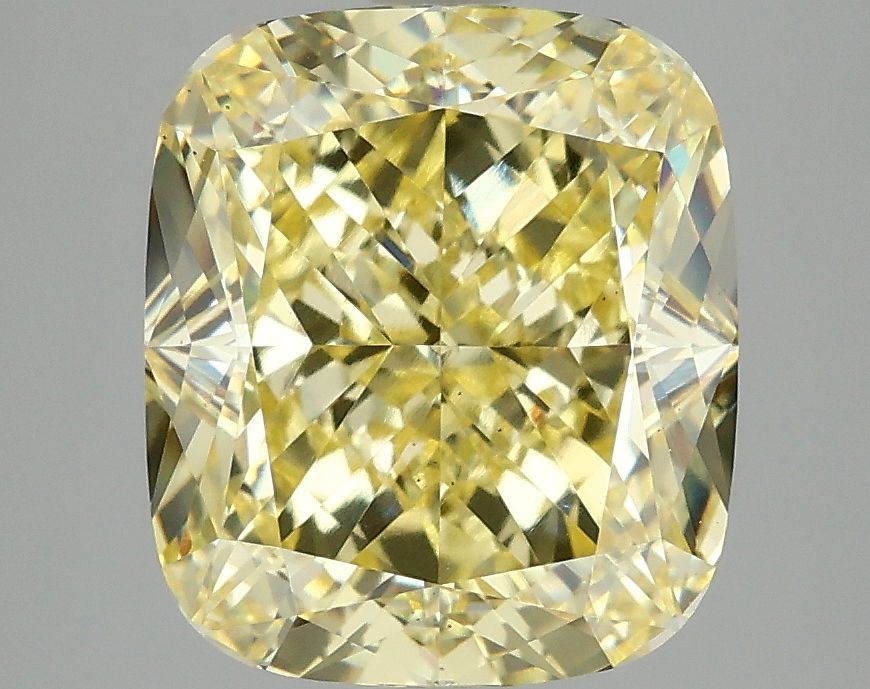 Lab-Grown Cushion Diamond - 5.07 Carats, Fancy Vivid Yellow Color, VS2 Clarity - Certified by IGI - Report Number: LG674503526