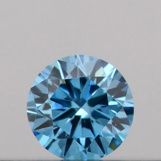 0.08ct Round Lab Grown Diamond (Colour Fancy Vivid Blue, Clarity VS2, Cut VG, IGI Certified)