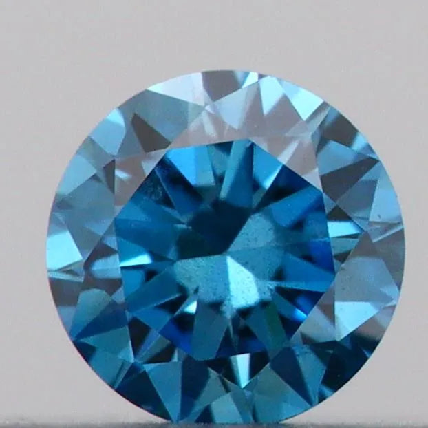0.09ct Round Lab Grown Diamond (Colour Fancy Vivid Blue, Clarity VS2, Cut VG, IGI Certified)