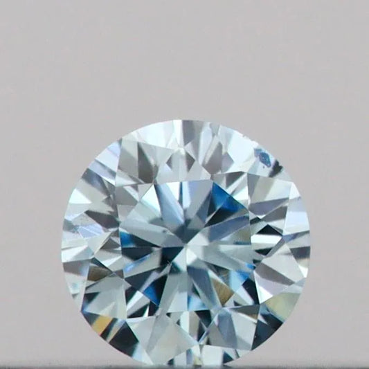 0.09ct Round Lab Grown Diamond (Colour Fancy Vivid Blue, Clarity VS2, Cut VG, IGI Certified)