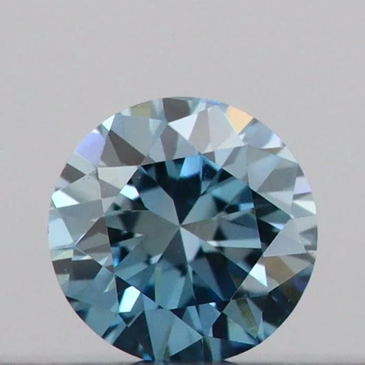 0.09ct Round Lab Grown Diamond (Colour Fancy Vivid Blue, Clarity VVS2, Cut VG, IGI Certified)