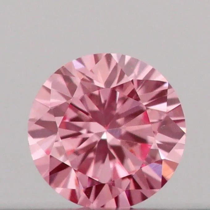0.09ct Round Lab Grown Diamond (Colour Fancy Vivid Pink, Clarity VVS2, Cut VG, IGI Certified)