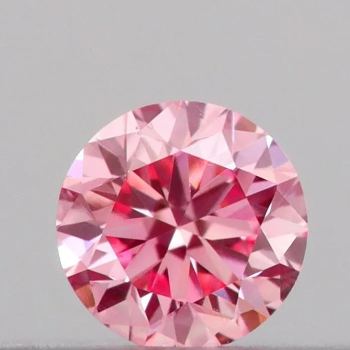 0.09ct Round Lab Grown Diamond (Colour Fancy Vivid Pink, Clarity VVS2, Cut VG, IGI Certified)