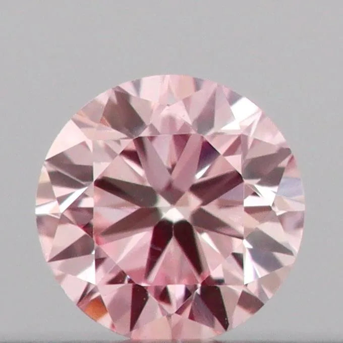 0.11ct Round Lab Grown Diamond (Colour Fancy Pink, Clarity VVS2, Cut EX, IGI Certified)
