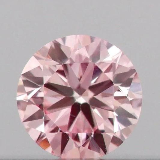 0.11ct Round Lab Grown Diamond (Colour Fancy Pink, Clarity VVS2, Cut EX, IGI Certified)