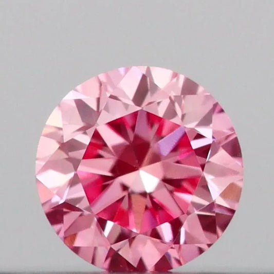 0.11ct Round Lab Grown Diamond (Colour Fancy Vivid Pink, Clarity VS1, Cut VG, IGI Certified)