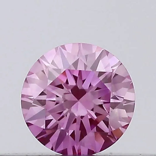 0.11ct Round Lab Grown Diamond (Colour Fancy Vivid Pink, Clarity VS2, Cut VG, IGI Certified)