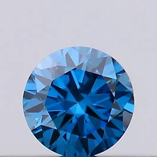 0.12ct Round Lab Grown Diamond (Colour Fancy Vivid Blue, Clarity VS1, Cut EX, IGI Certified)