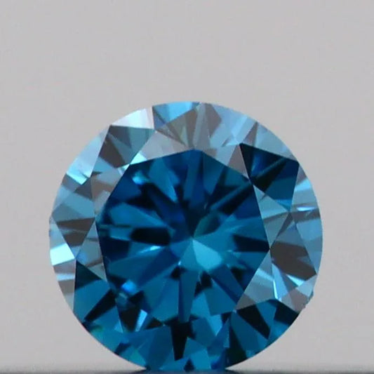 0.12ct Round Lab Grown Diamond (Colour Fancy Vivid Blue, Clarity VVS2, Cut VG, IGI Certified)