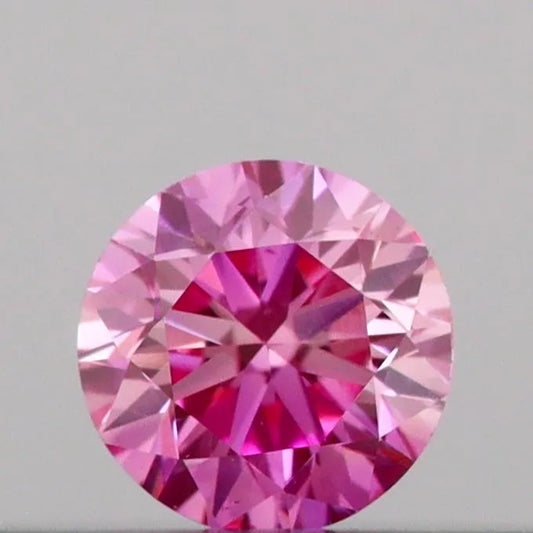 0.12ct Round Lab Grown Diamond (Colour Fancy Vivid Pink, Clarity VS1, Cut VG, IGI Certified)