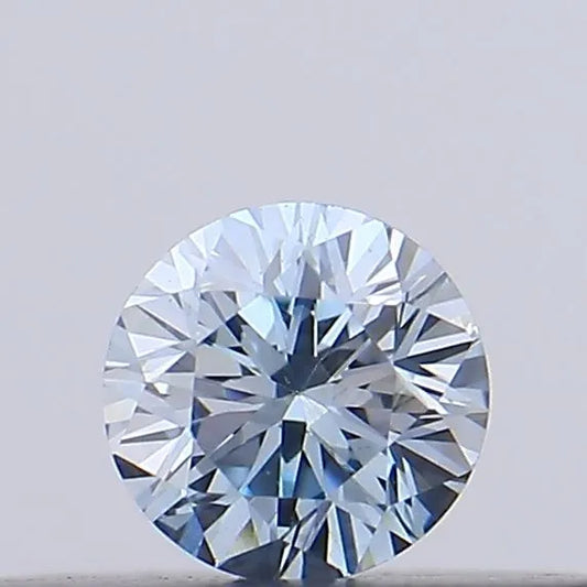 0.13ct Round Lab Grown Diamond (Colour Fancy Intense Blue, Clarity VS1, Cut VG, IGI Certified)