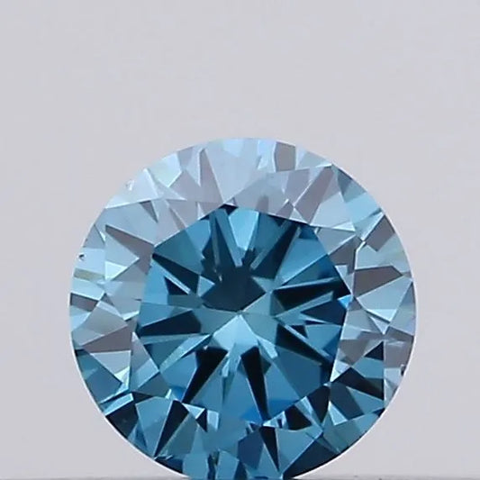 0.13ct Round Lab Grown Diamond (Colour Fancy Vivid Blue, Clarity VS2, Cut VG, IGI Certified)