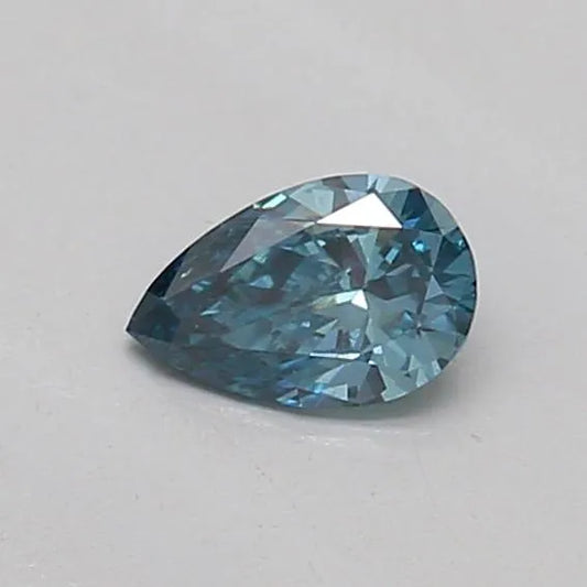 0.14ct Pear Lab Grown Diamond (Colour Fancy Vivid Greenish Blue, Clarity VS1, IGI Certified)