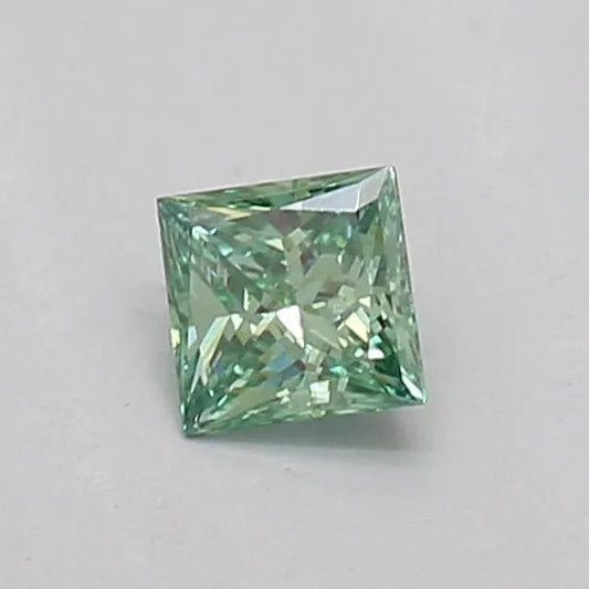 0.14ct Princess Lab Grown Diamond (Colour Fancy Vivid Green, Clarity VS1, IGI Certified)