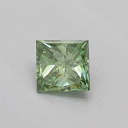 0.14ct Princess Lab Grown Diamond (Colour Fancy Vivid Green, Clarity VS2, IGI Certified)