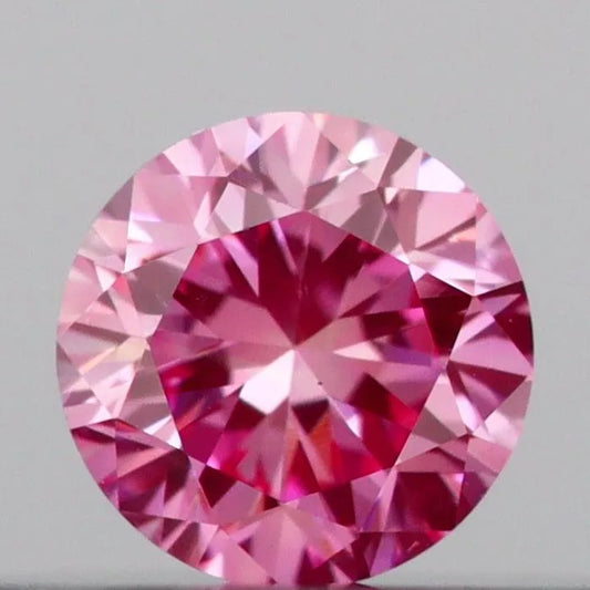 0.14ct Round Lab Grown Diamond (Colour Fancy Vivid Pink, Clarity VS1, Cut VG, IGI Certified)