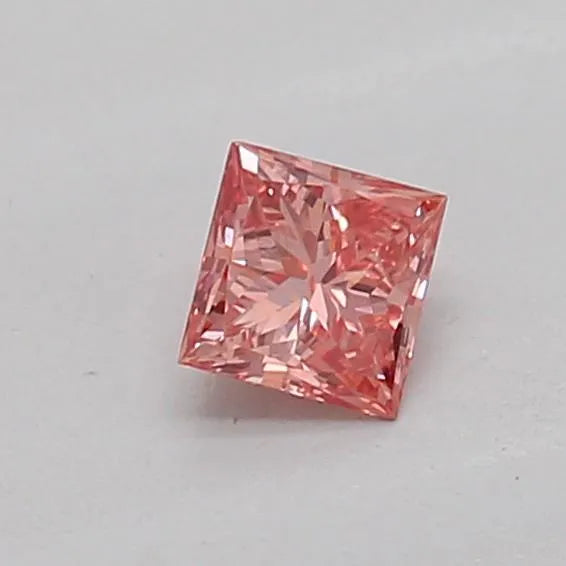 0.15ct Princess Lab Grown Diamond (Colour Fancy Vivid Pink, Clarity VS1, IGI Certified)