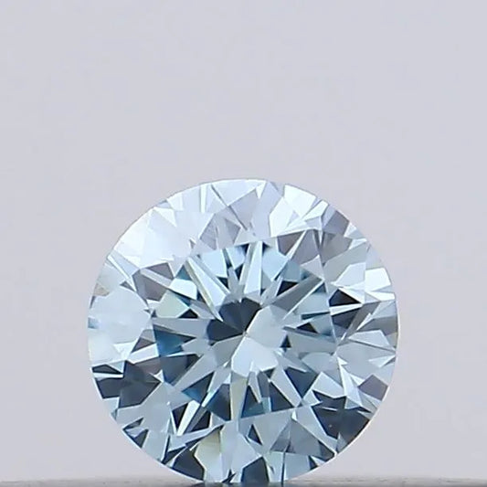 0.15ct Round Lab Grown Diamond (Colour Fancy Vivid Blue, Clarity VVS2, Cut EX, IGI Certified)